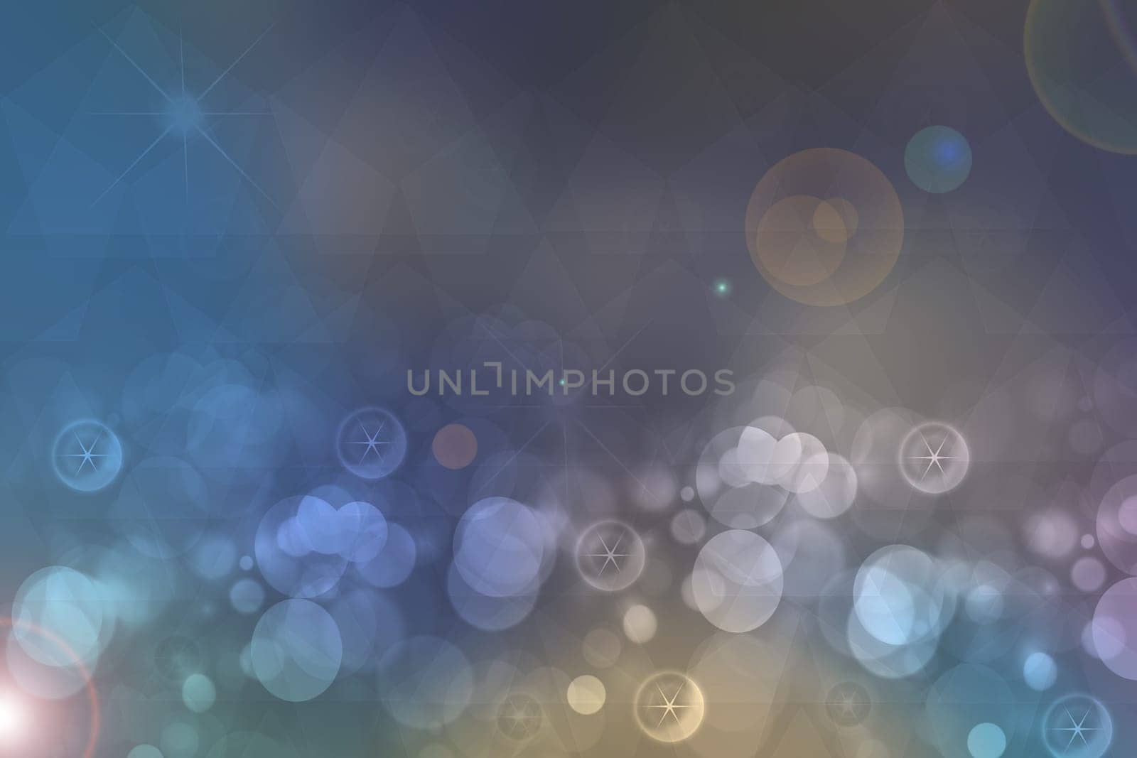 Abstract blue lightening bokeh circles from unterwater bubbles. Beautiful blue illustration.