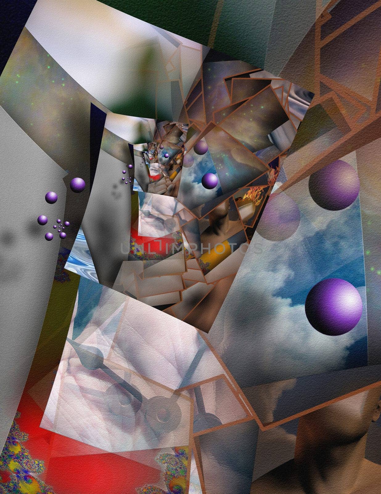 Complex composition consist of differnt surreal pictires