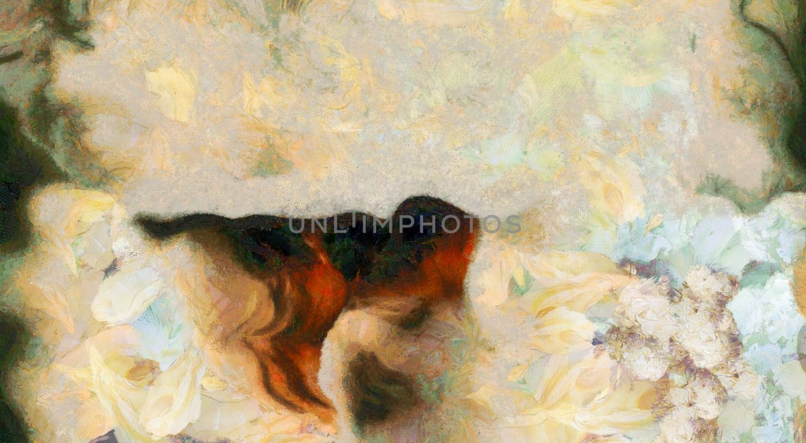 Muted Abstract Painting. 3D rendering