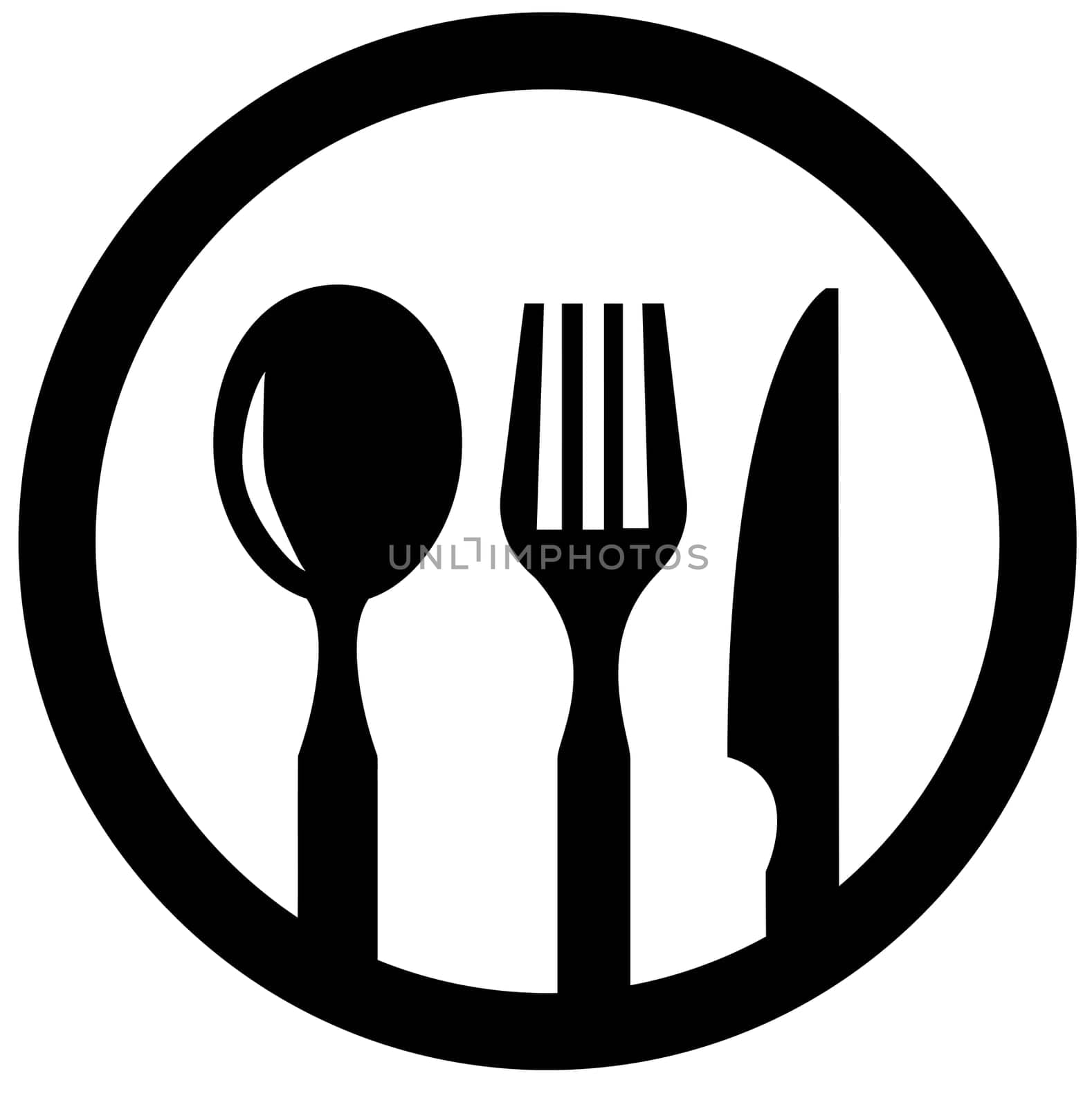 knife spoon fork equipment kitchen utensil silhouette illustration