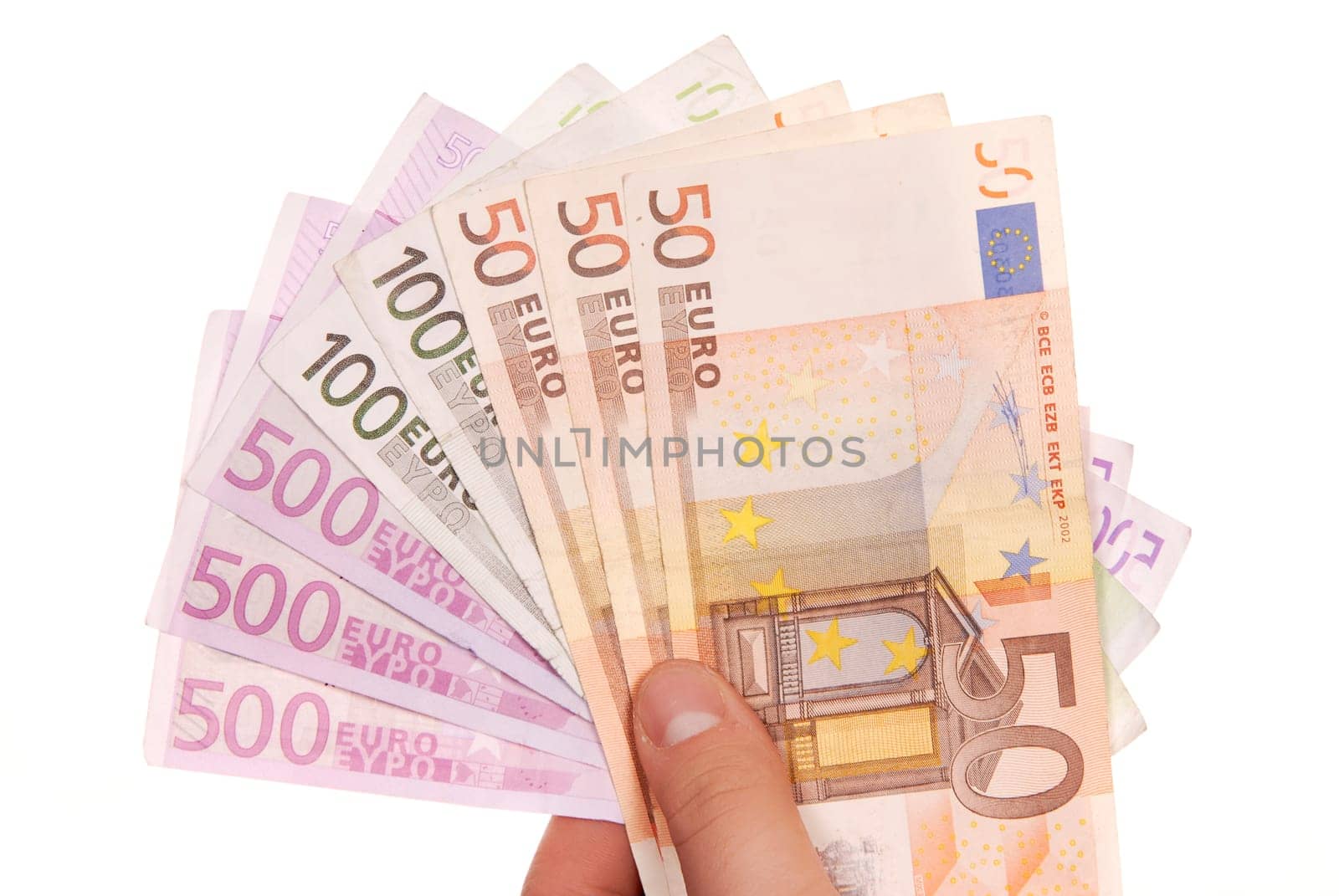 detail of man hand with lots of money