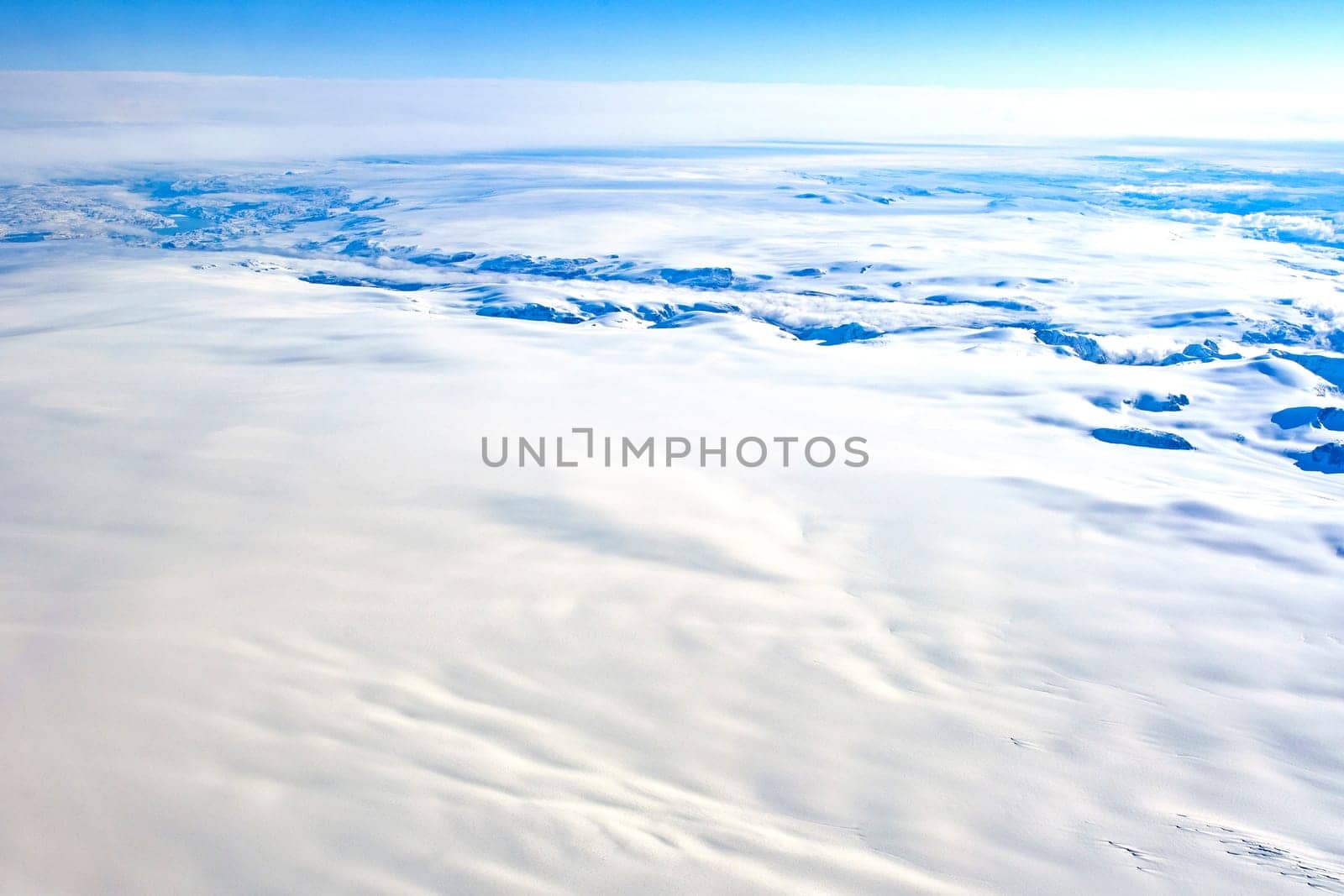 Aerial View of the Western Greenland Ice Field near Kangerlussuaq Greenland