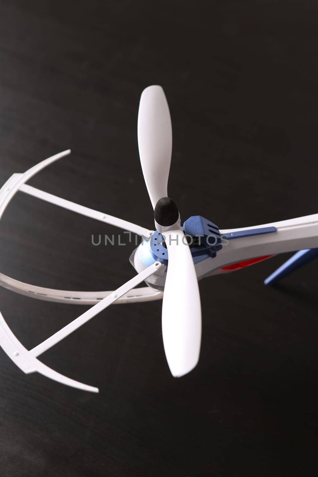 close-up of the rotor unmanned aircraft propeller blade quadrocopter