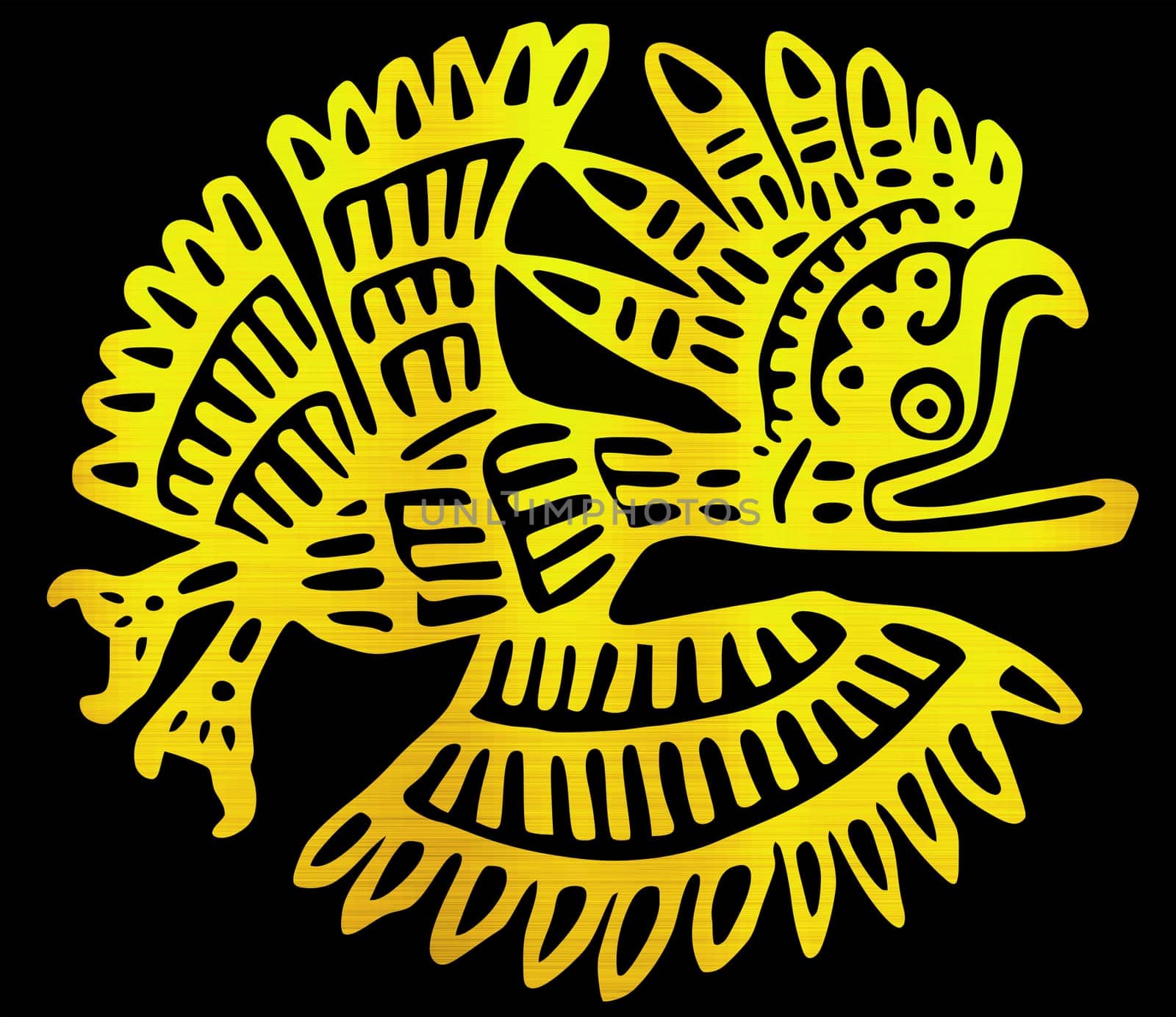 maya civilization aztec bird animal tribal ancient golden illustration