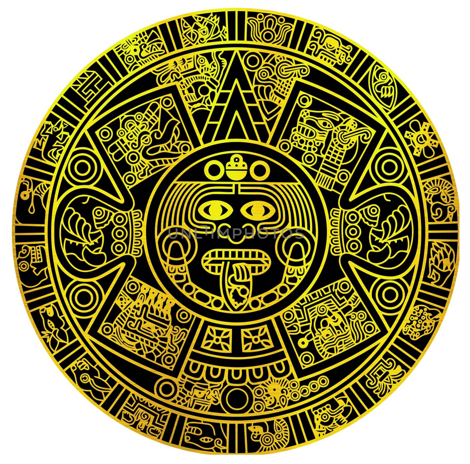 maya civilization aztec calendar astronomy tribal ancient golden illustration