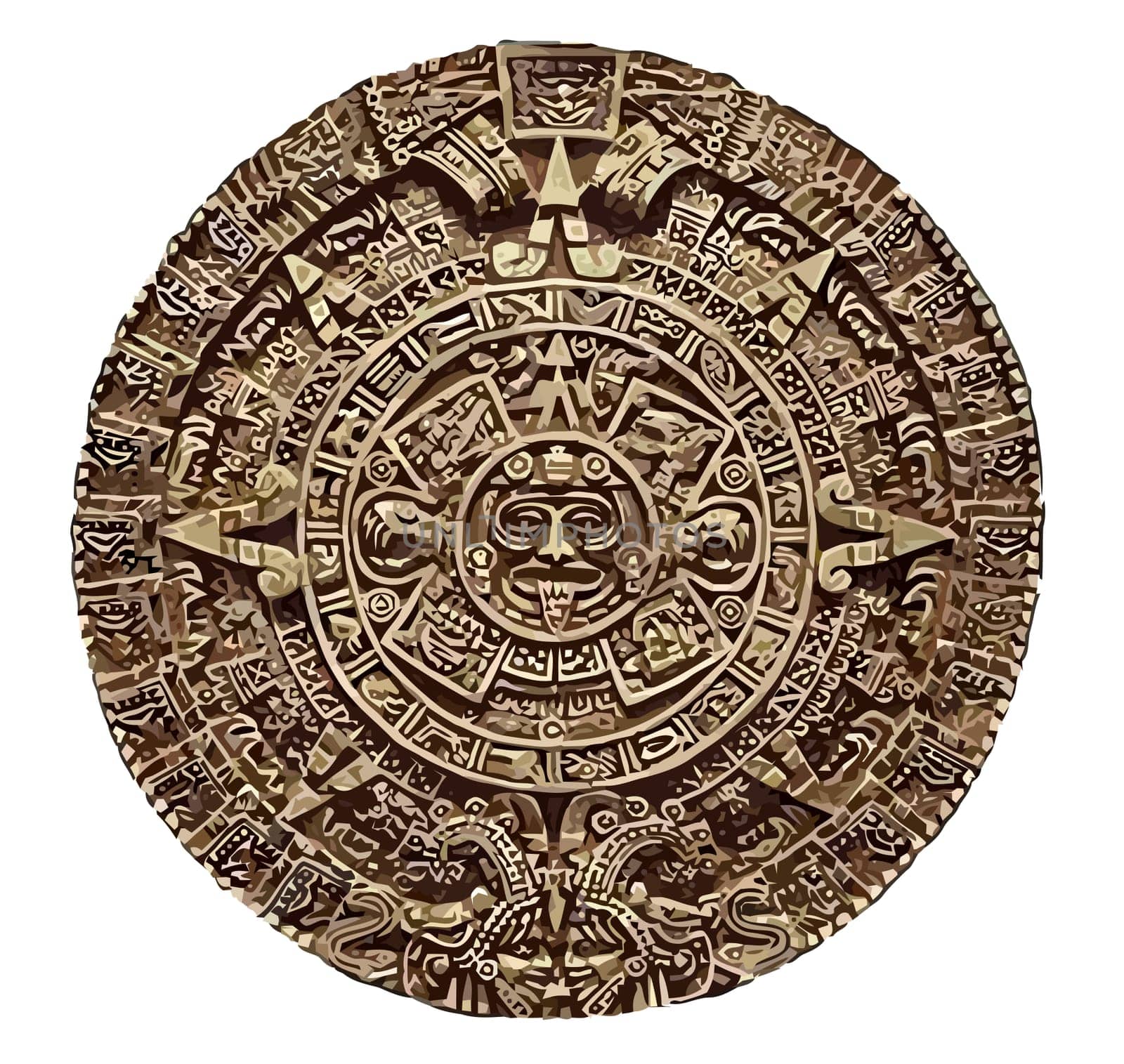 maya civilization aztec calendar astronomy tribal ancient rock illustration