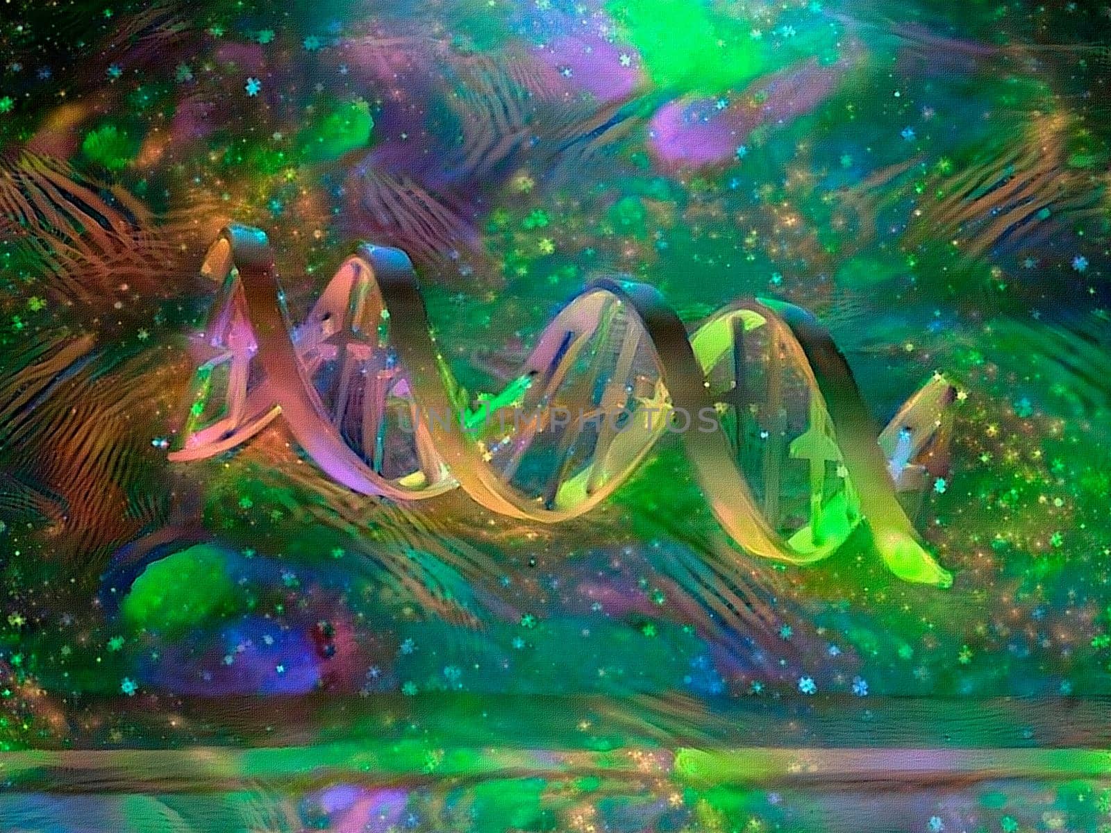 Colorful painting. DNA Strand