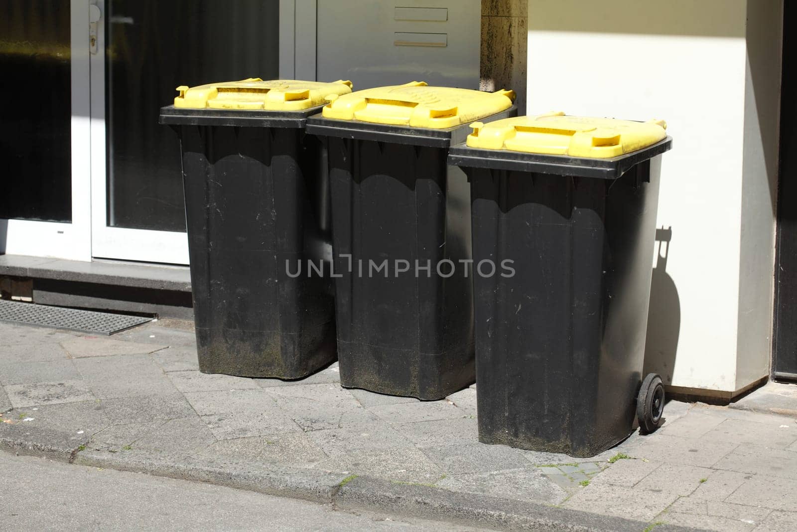 Yellow Recycling  Bins for plastic Waste