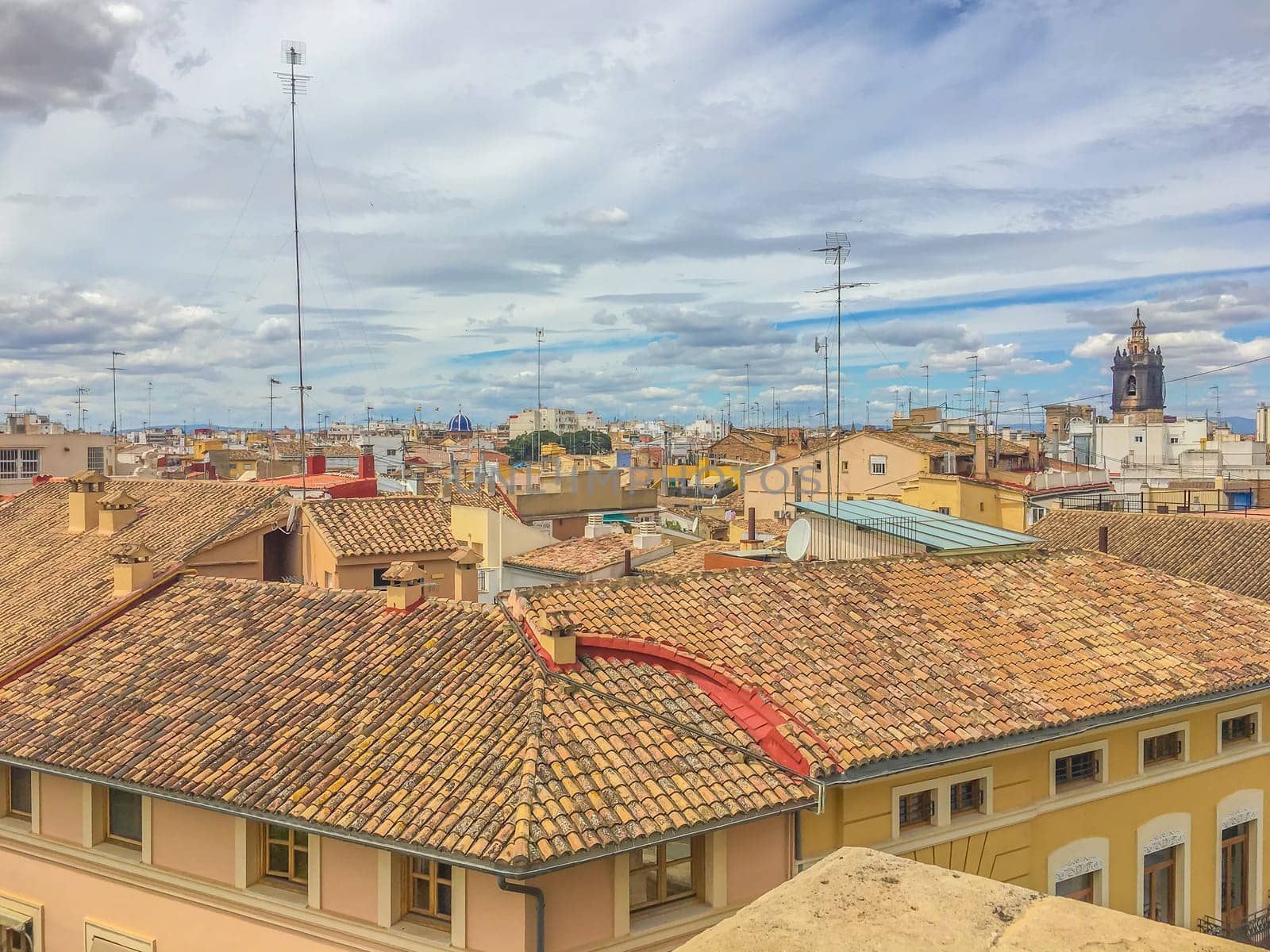 skyline photo of rooftops of the spanish city Valencia
