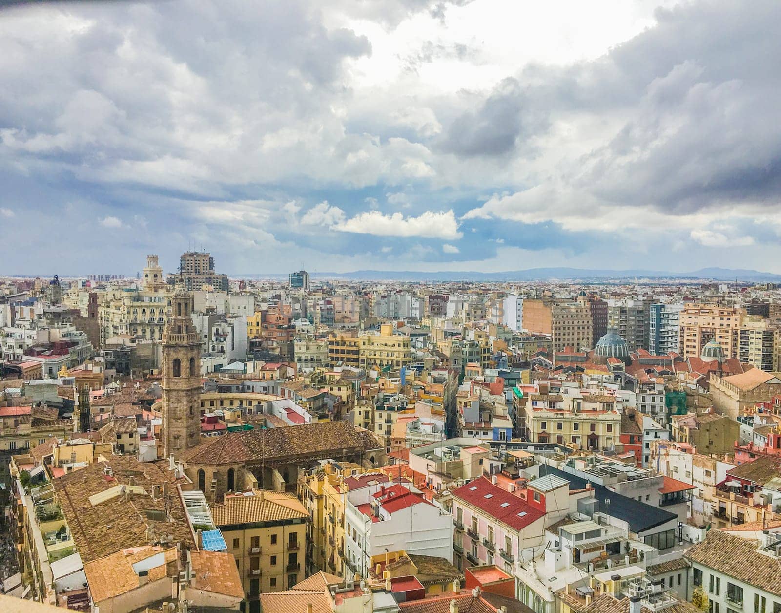 City skyline of the houses in valencia spain