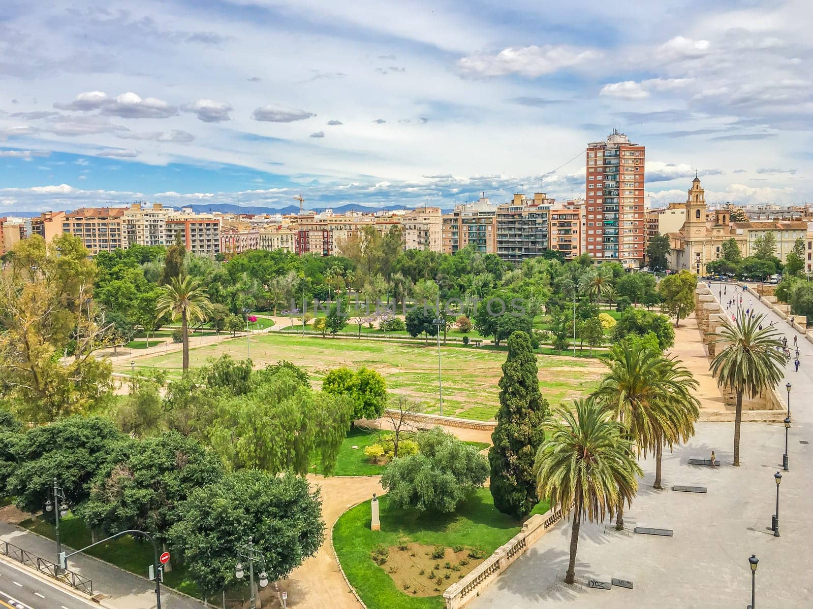 park view with cityscape of valencia spain
