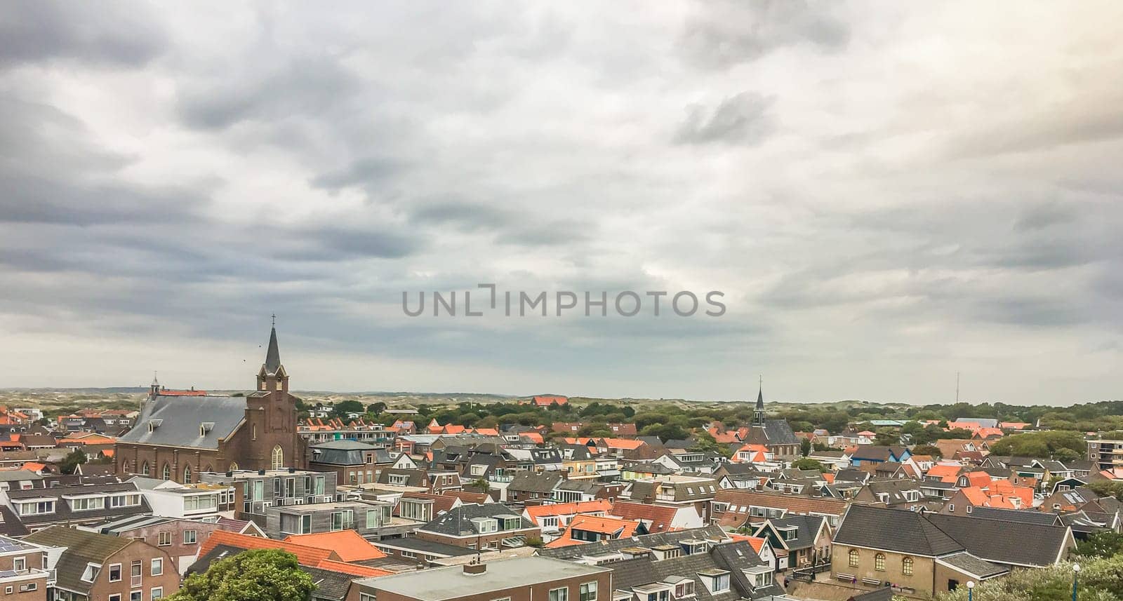 City sky view of Egmond the Netherlands