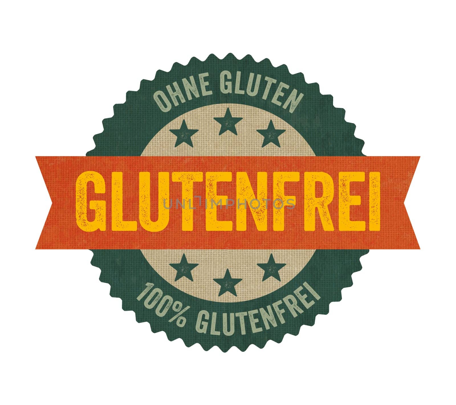 Label with the German Translation of Gluten free - Glutenfrei