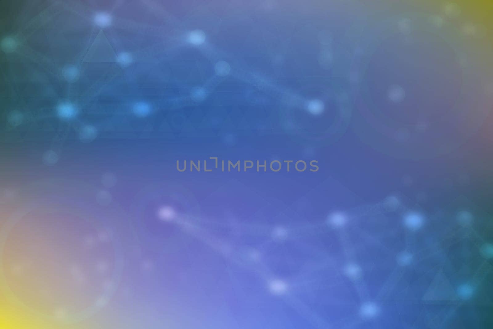 Abstract new communication and technology background texture. A blurred blue futuristic illustration with geometric connected lines between dots.