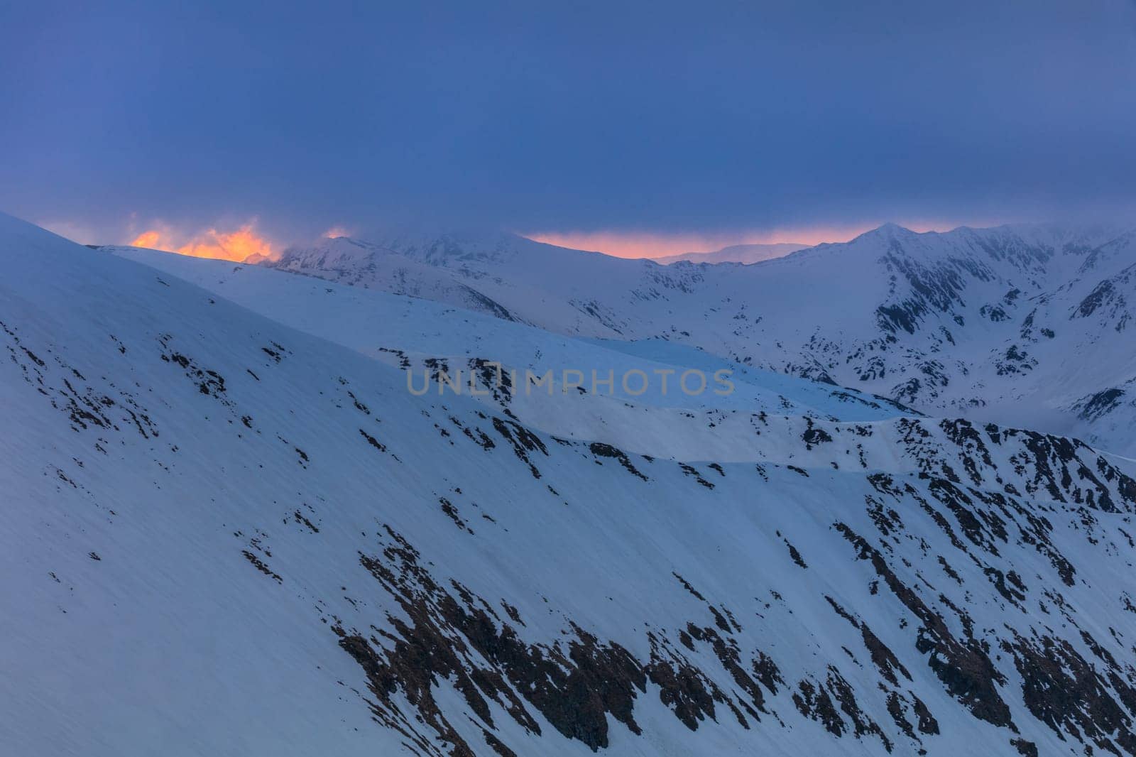 before sunrise in the Fagaras Mountains, Romania