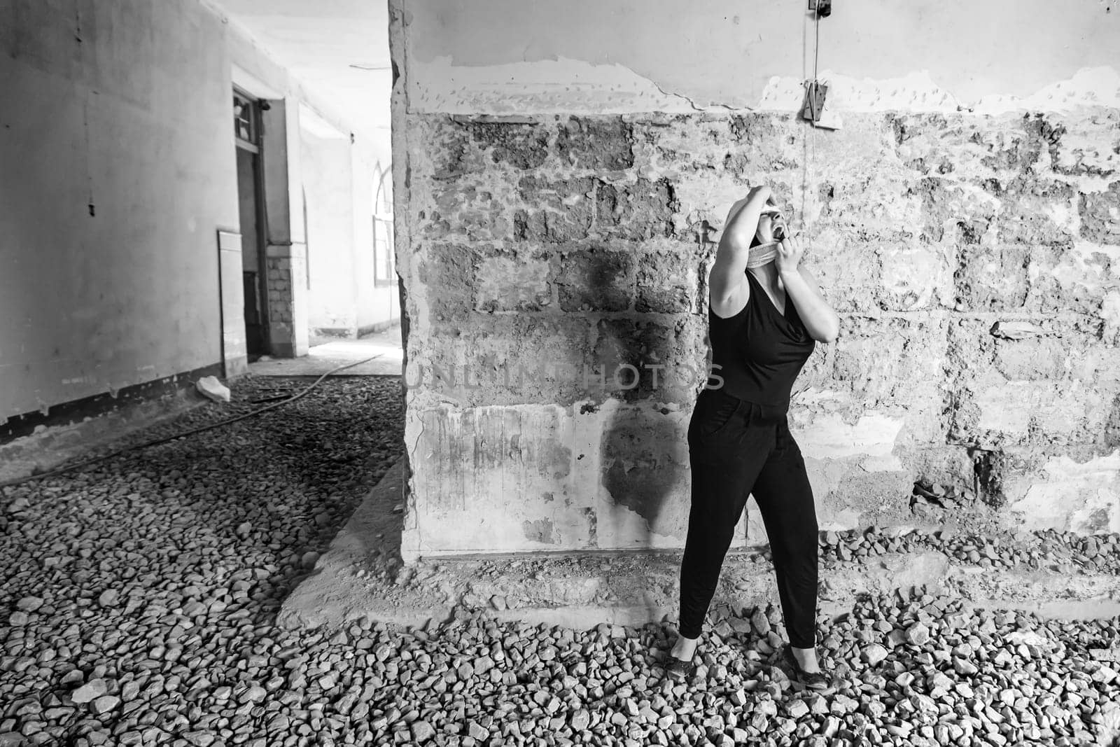 Madness and abandoned old hospital, halloween