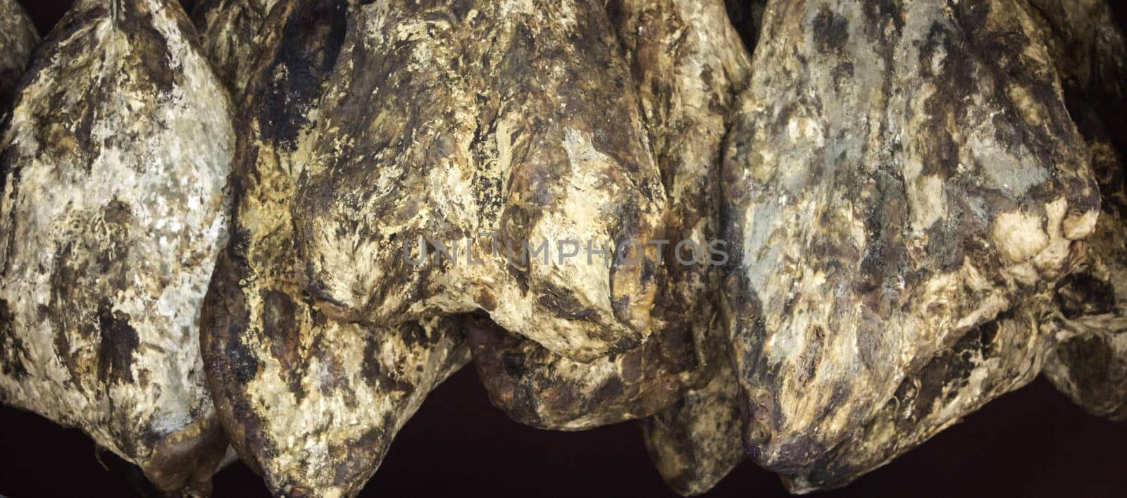 Meat of cured and dried deer, food market