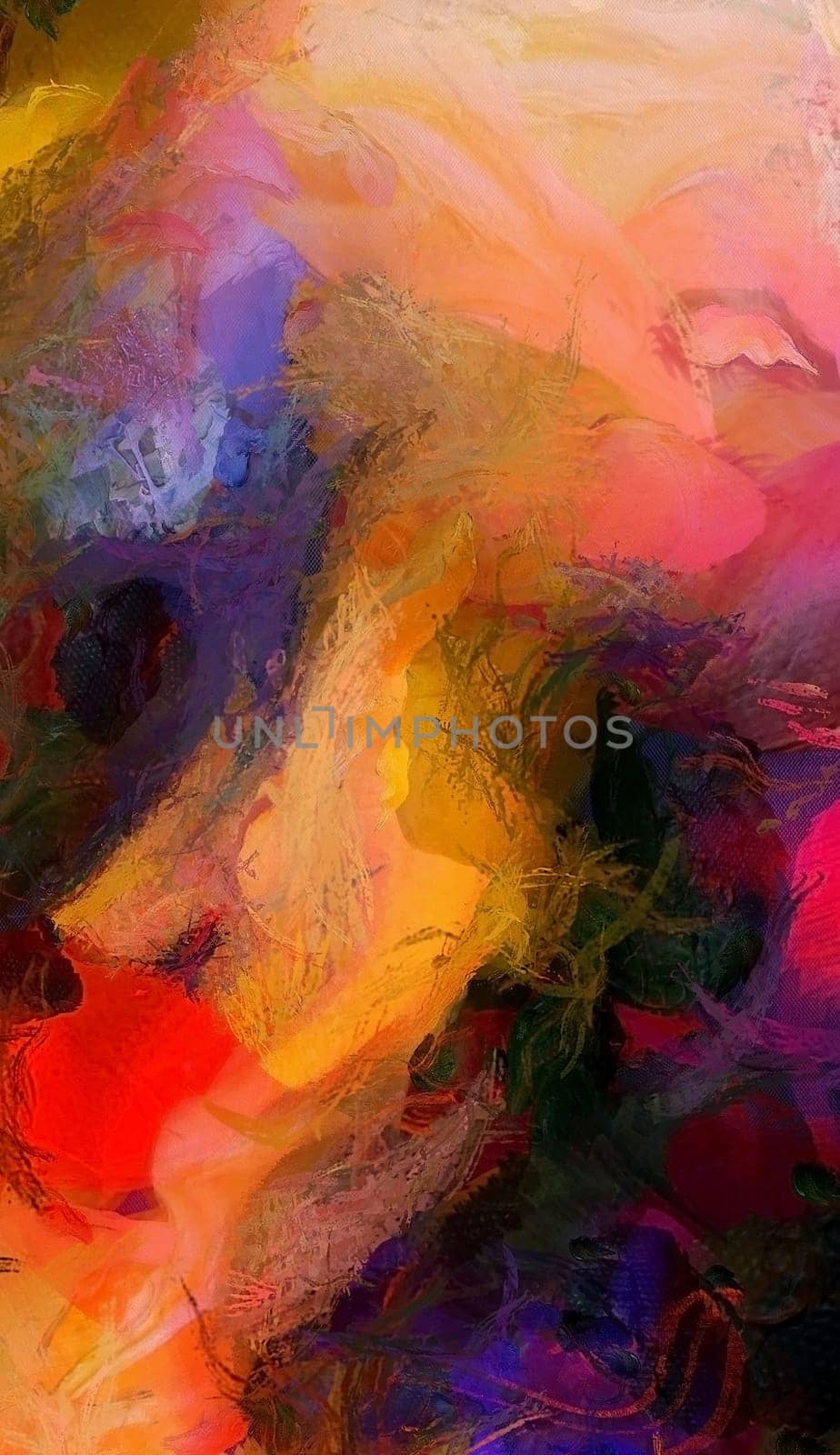 Colorful Hot Abstract Painting. 3D rendering