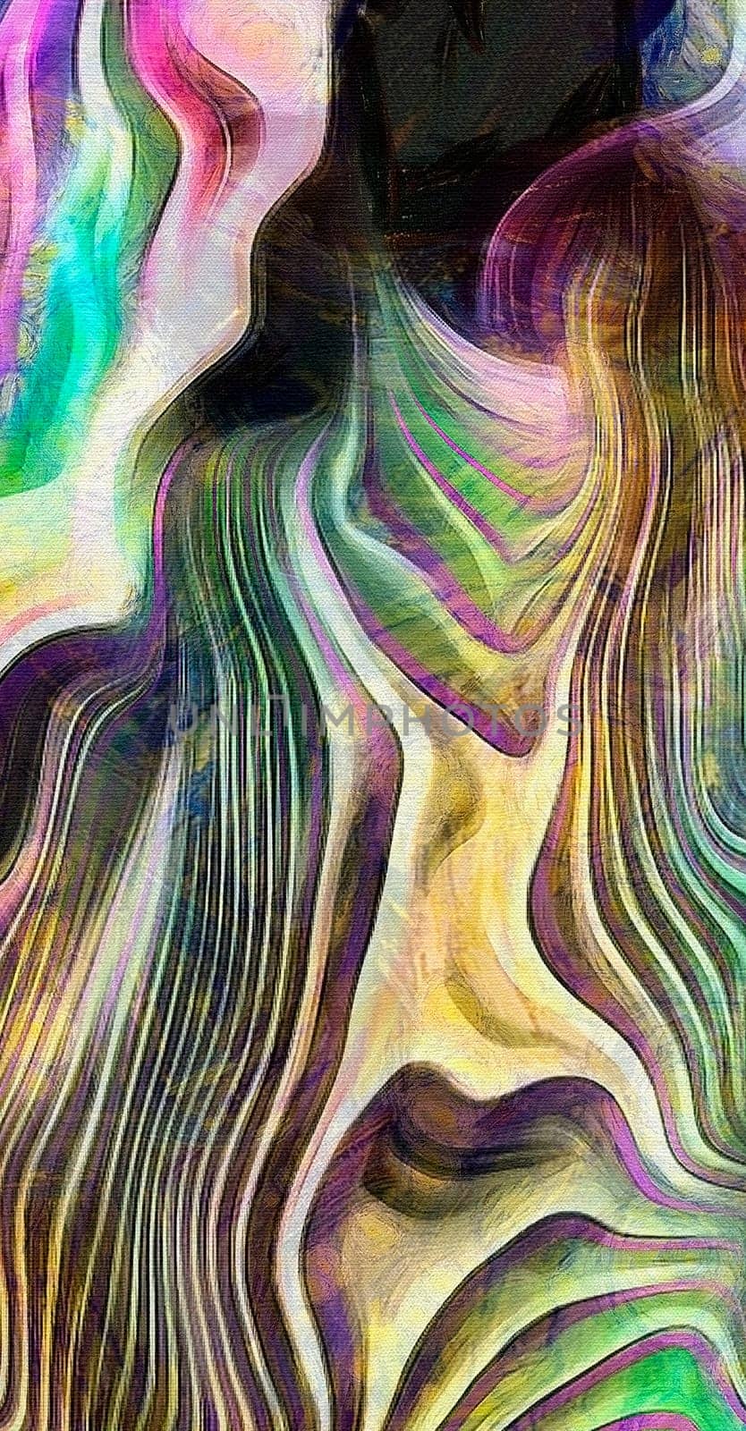 Abstract of colors and lines. Paint flow. 3D rendering