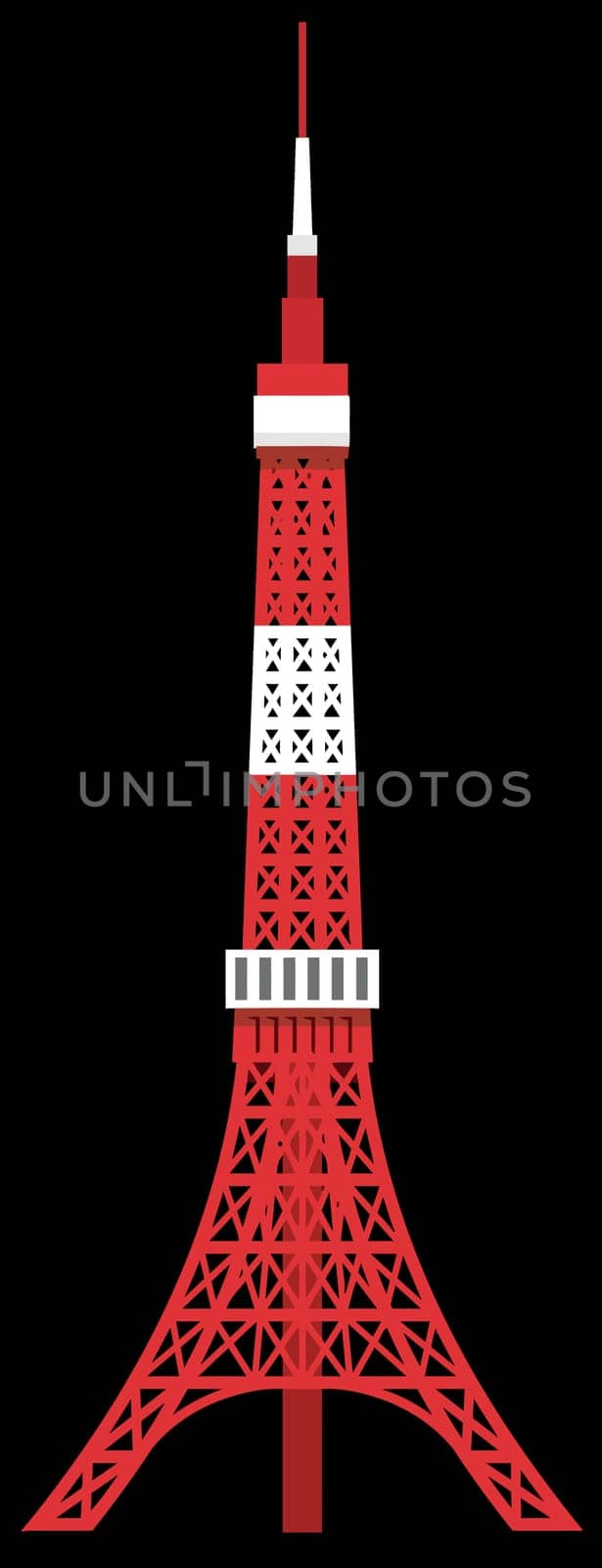 tokyo tower japan architecture building aisan illustration