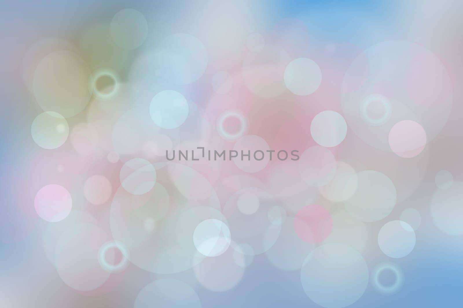 Abstract blurred vivid spring summer pastel bokeh background texture with bright soft color circles. Space for your text. Beautiful backdrop illustration.