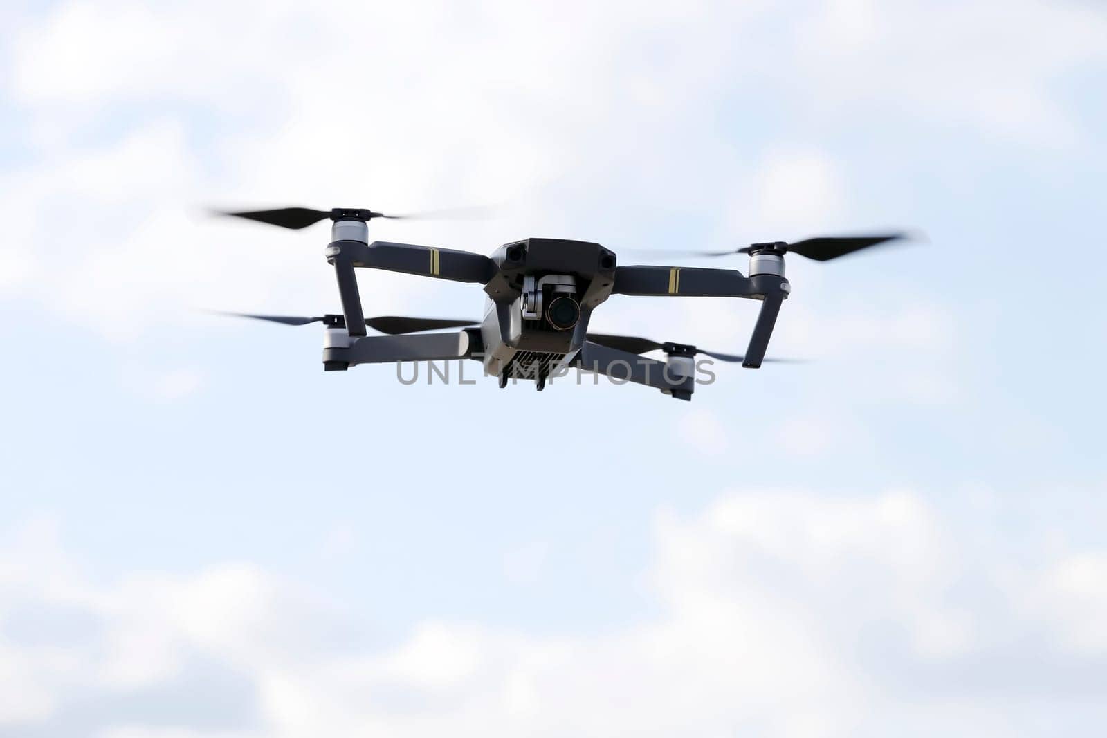drone flying in air and sky in the background