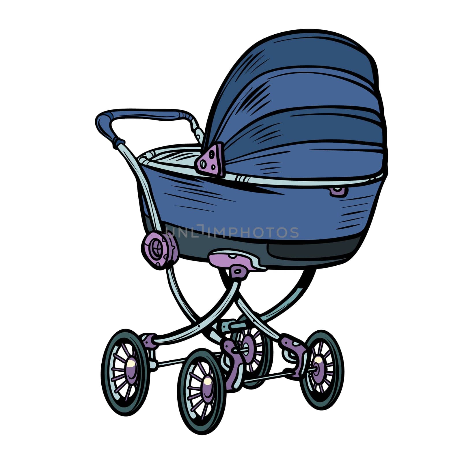 pram baby carriage stroller perambulator buggy. Pop art retro vector illustration kitsch vintage
