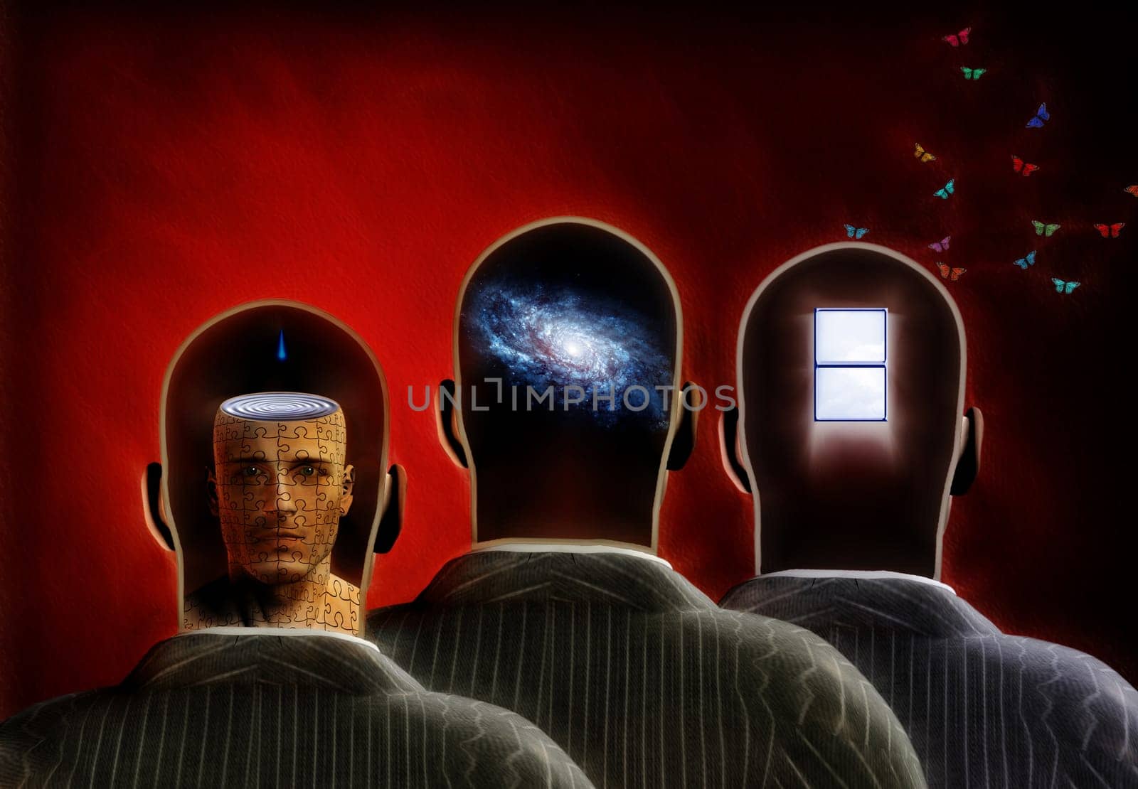Three Minds. Thoughts in men heads