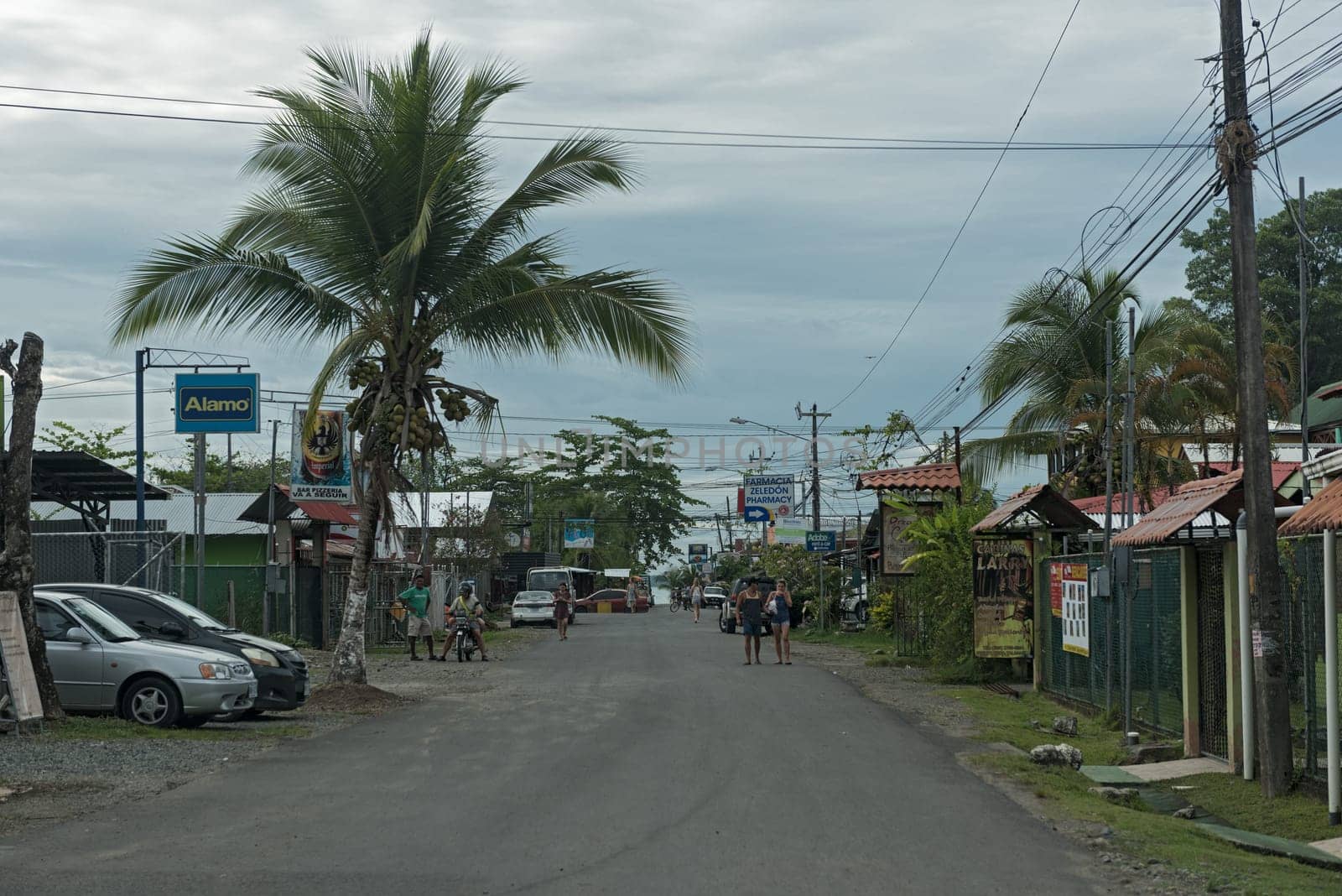 View of a street in Puerto Viejo de Talamanca, Costa Rica