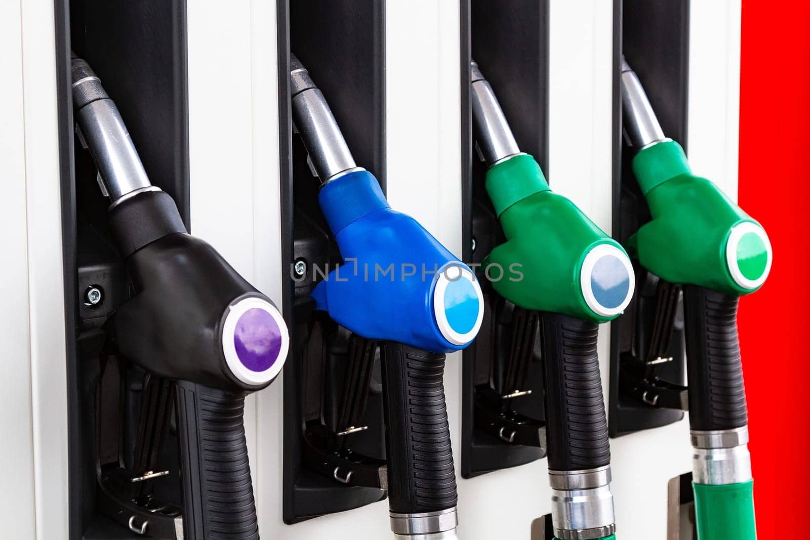 Closeup shot of gas pump station