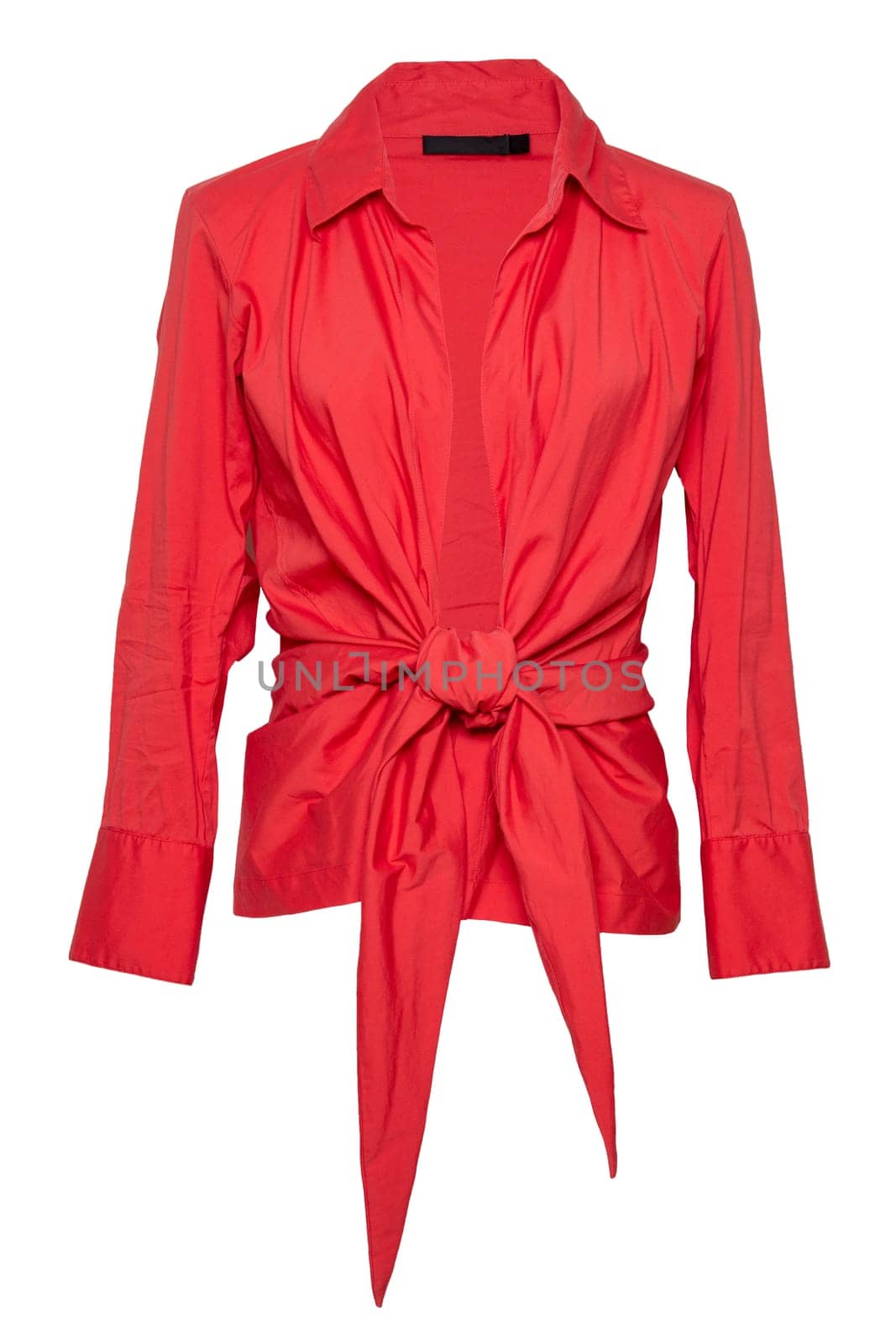 Summer blouse. A elegant female red summer blouse isolated on a white background. Women summer fashion.