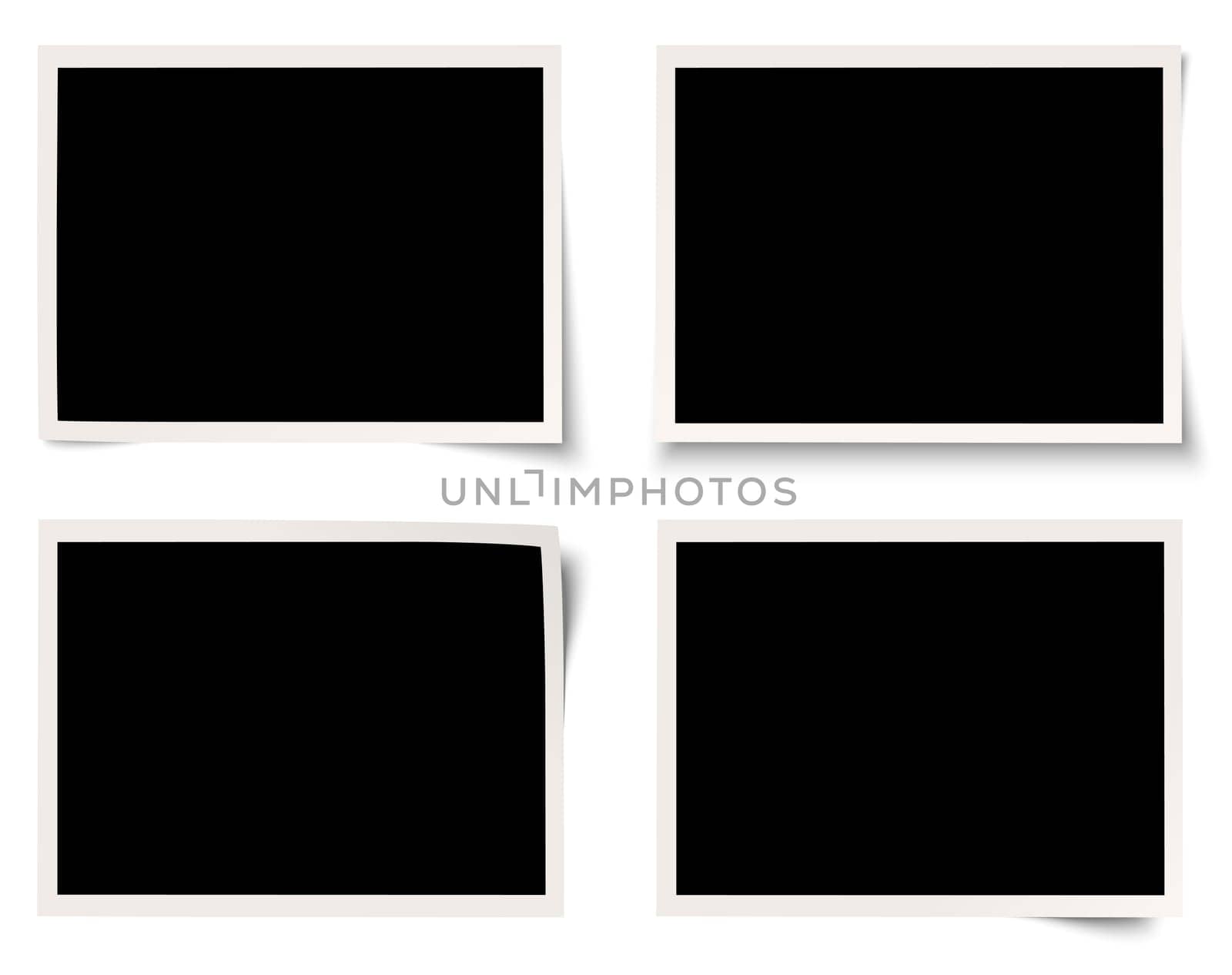 collection of four old photos with different shadows