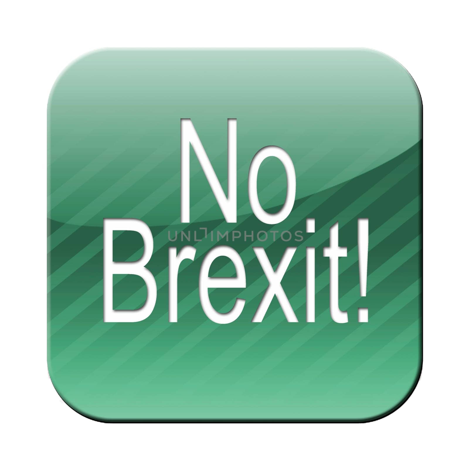 no brexit - 3D button - symbol