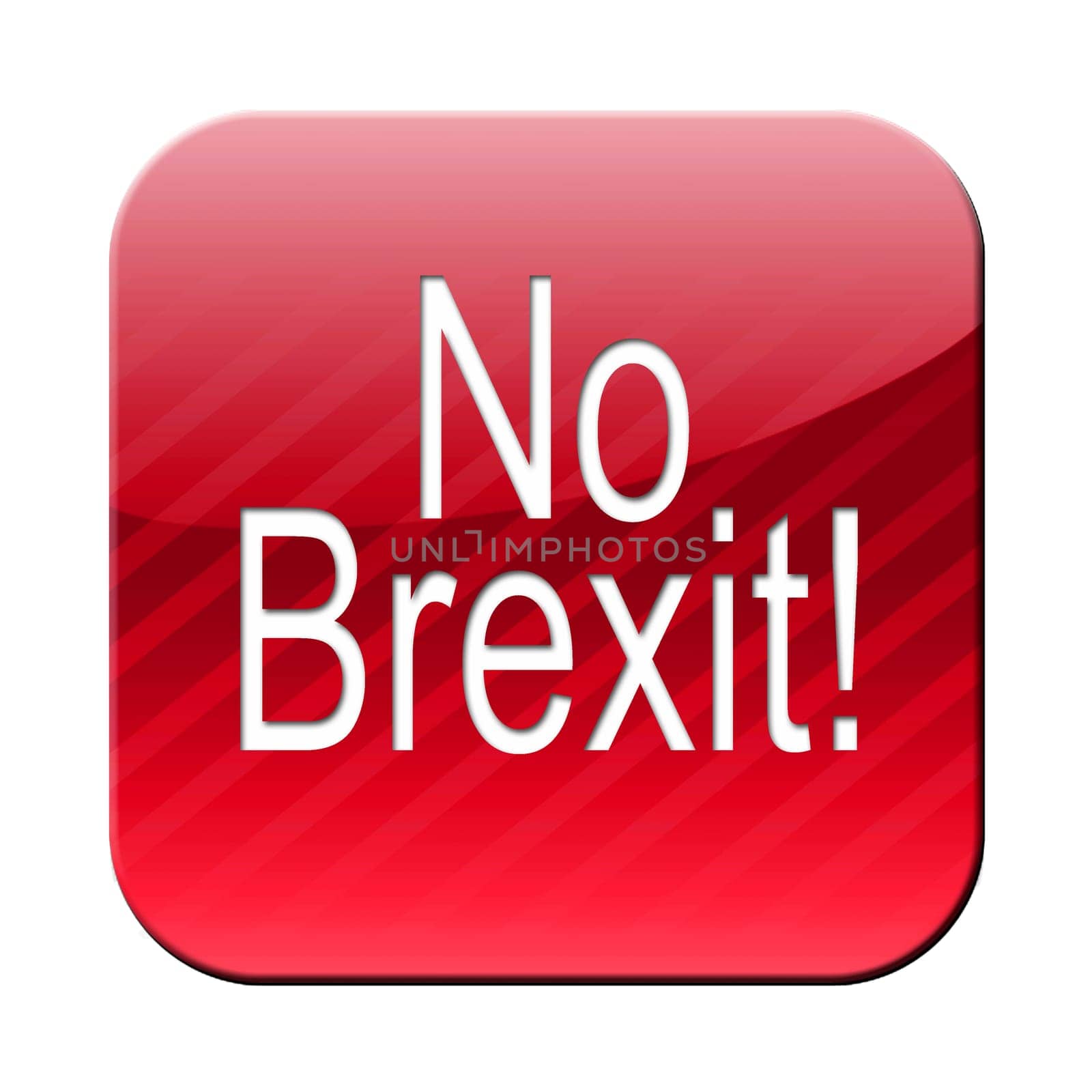 no brexit - 3D button - symbol