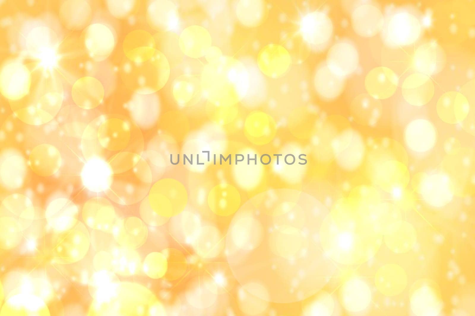 Festive backgrounds. Abstract festive golden yellow bokeh background texture with defocused lights. Christmas lights, blurry lights, glitter sparkle.