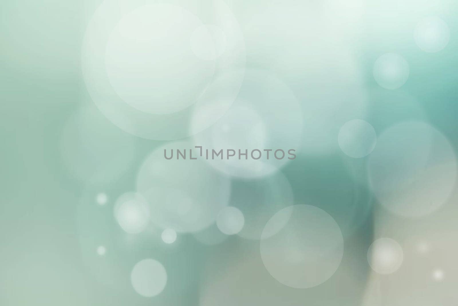 Abstract underwater illustration. Abstract light green blue bokeh circles from unterwater bubbles. Beautiful green blue texture.