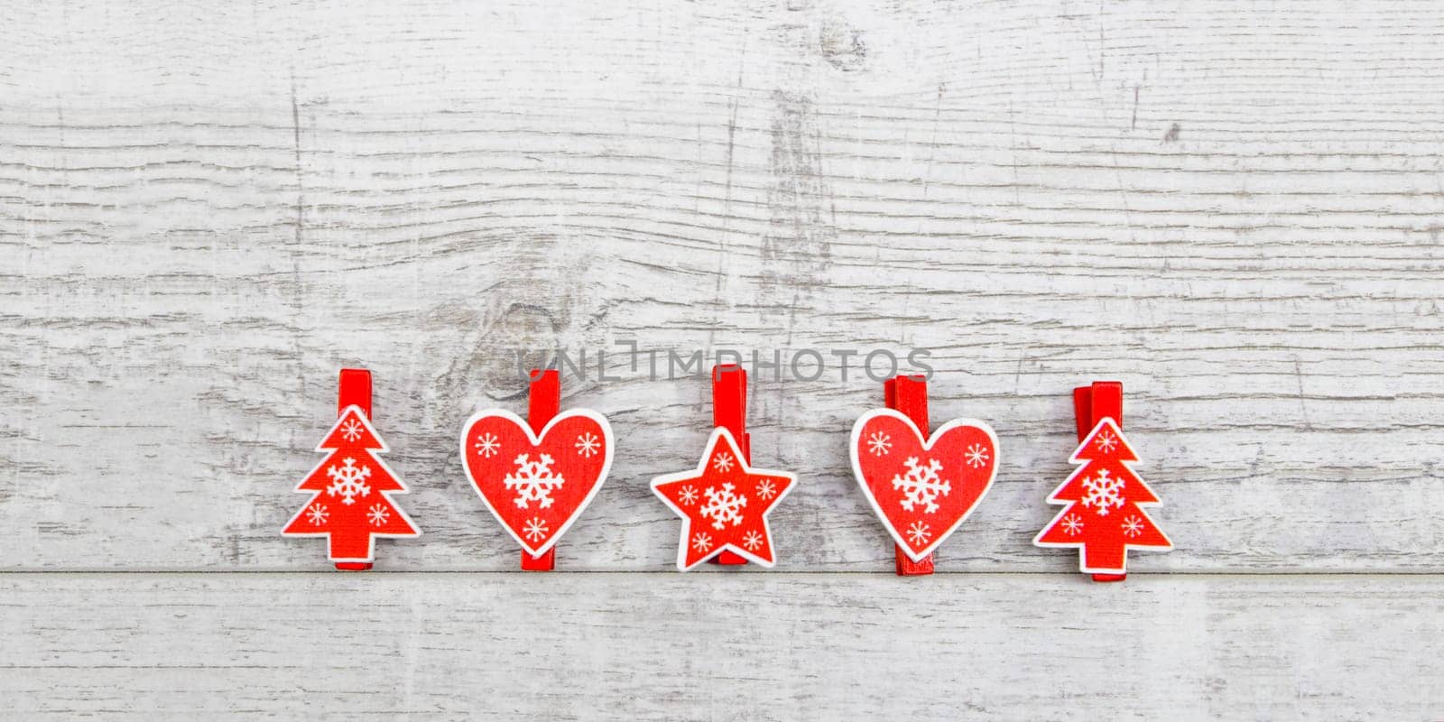 Valentines day with red hearts on wooden background