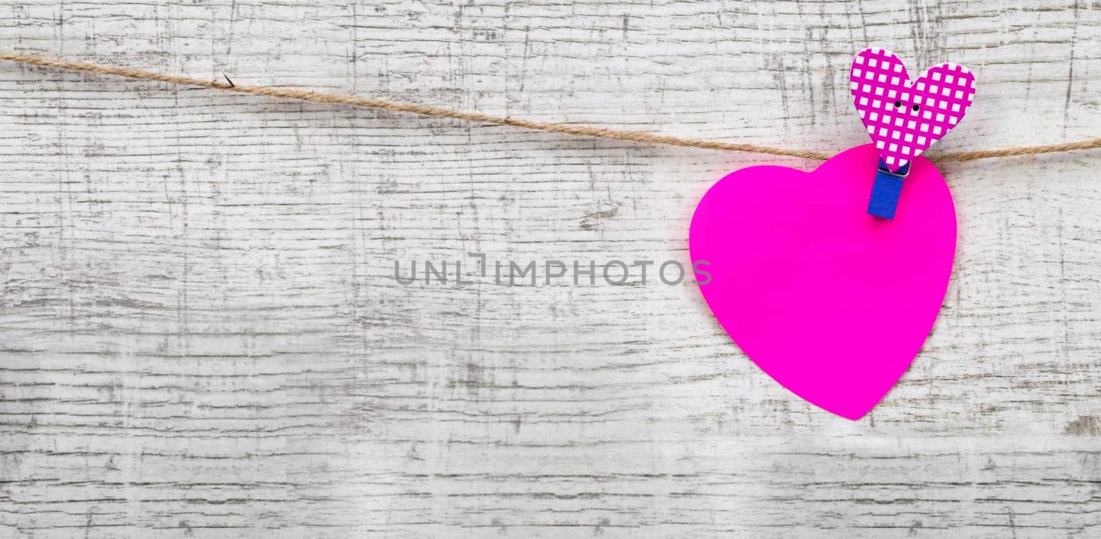 Colorful Heart Note Papers on wooden background