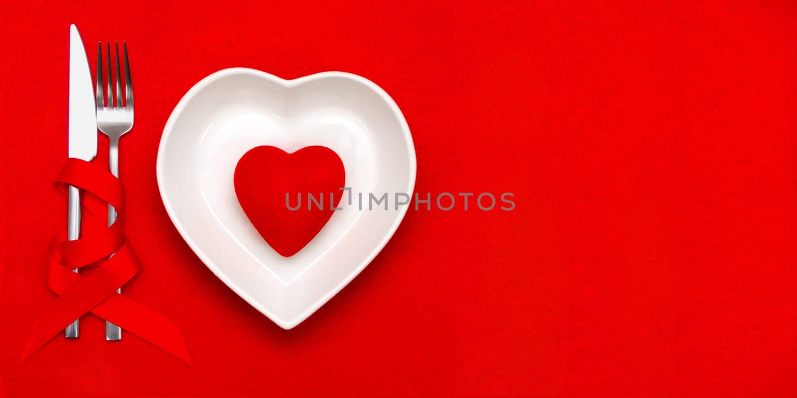 Valentine's Day festive romantic table setting