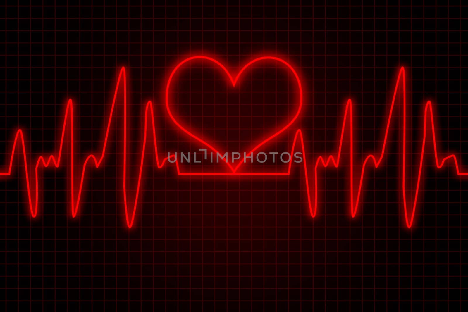 Heart and heartbeat symbol - Green and red colors