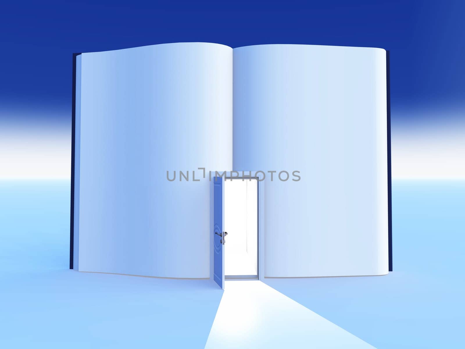 Empty book with open door