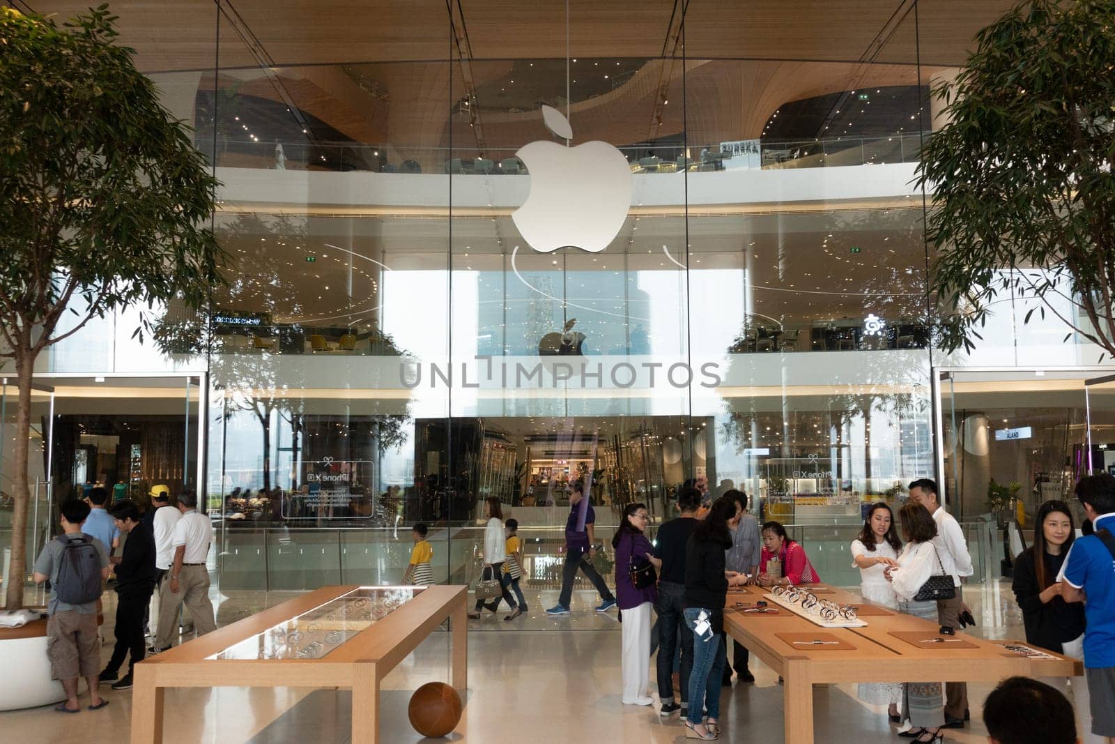 BANGKOK, THAILAND - 12 January 2019- View of an Apple store at the Icon Siam: a large shopping mall in Bangkok, Thailand