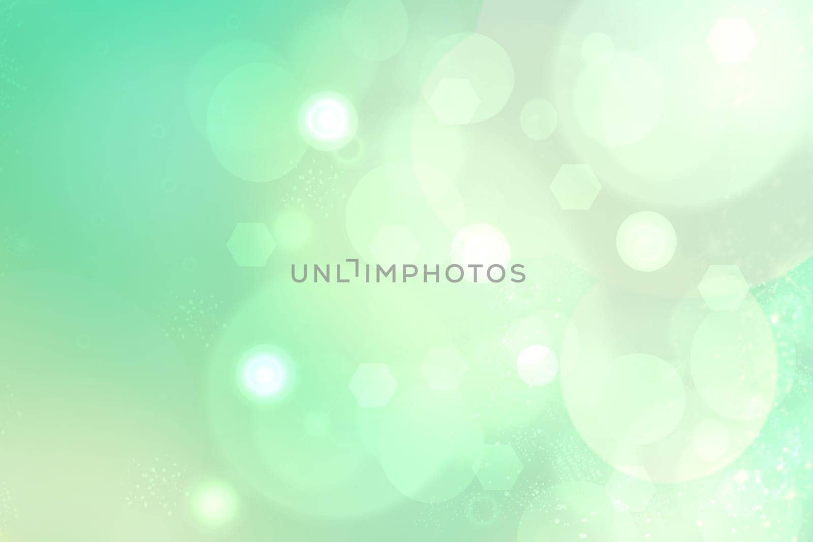 Abstract green illustration. Abstract colorful light green and white bokeh lights background texture. Space.