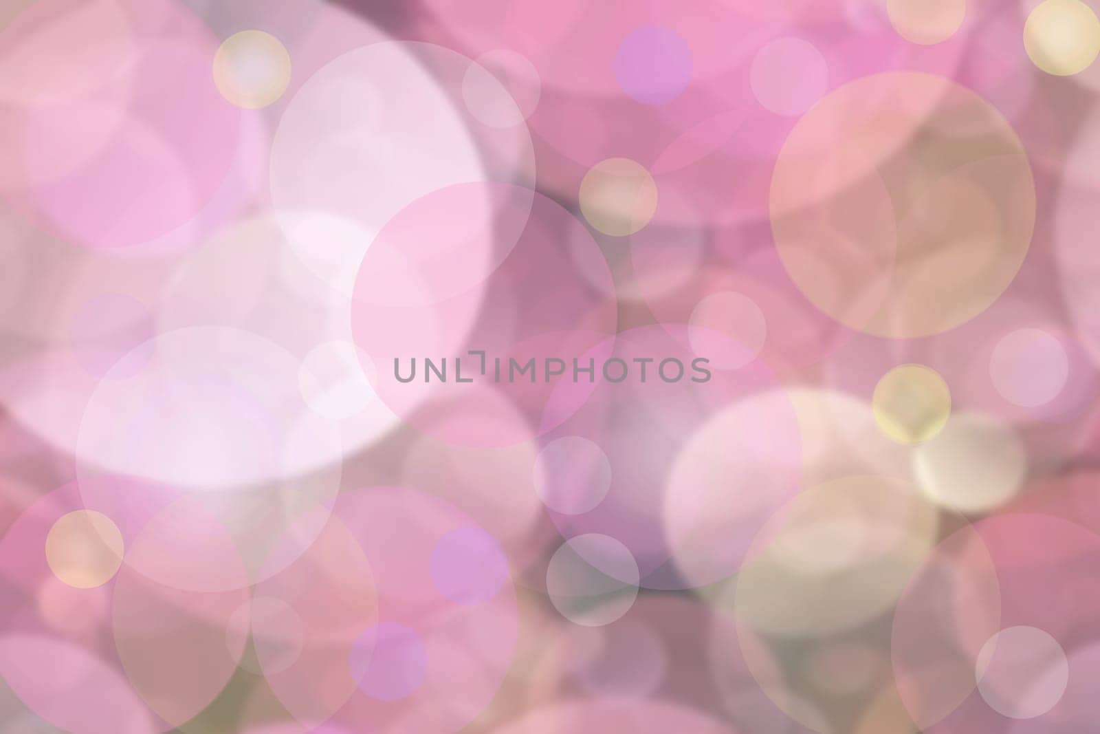 Pink bright abstract bokeh. Pink and purple gradient glowing background with bright blurred circles. Beautiful texture.