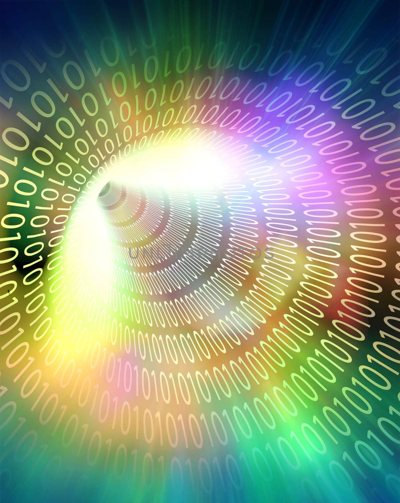 Colorful Binary Tunnel with Bright Light