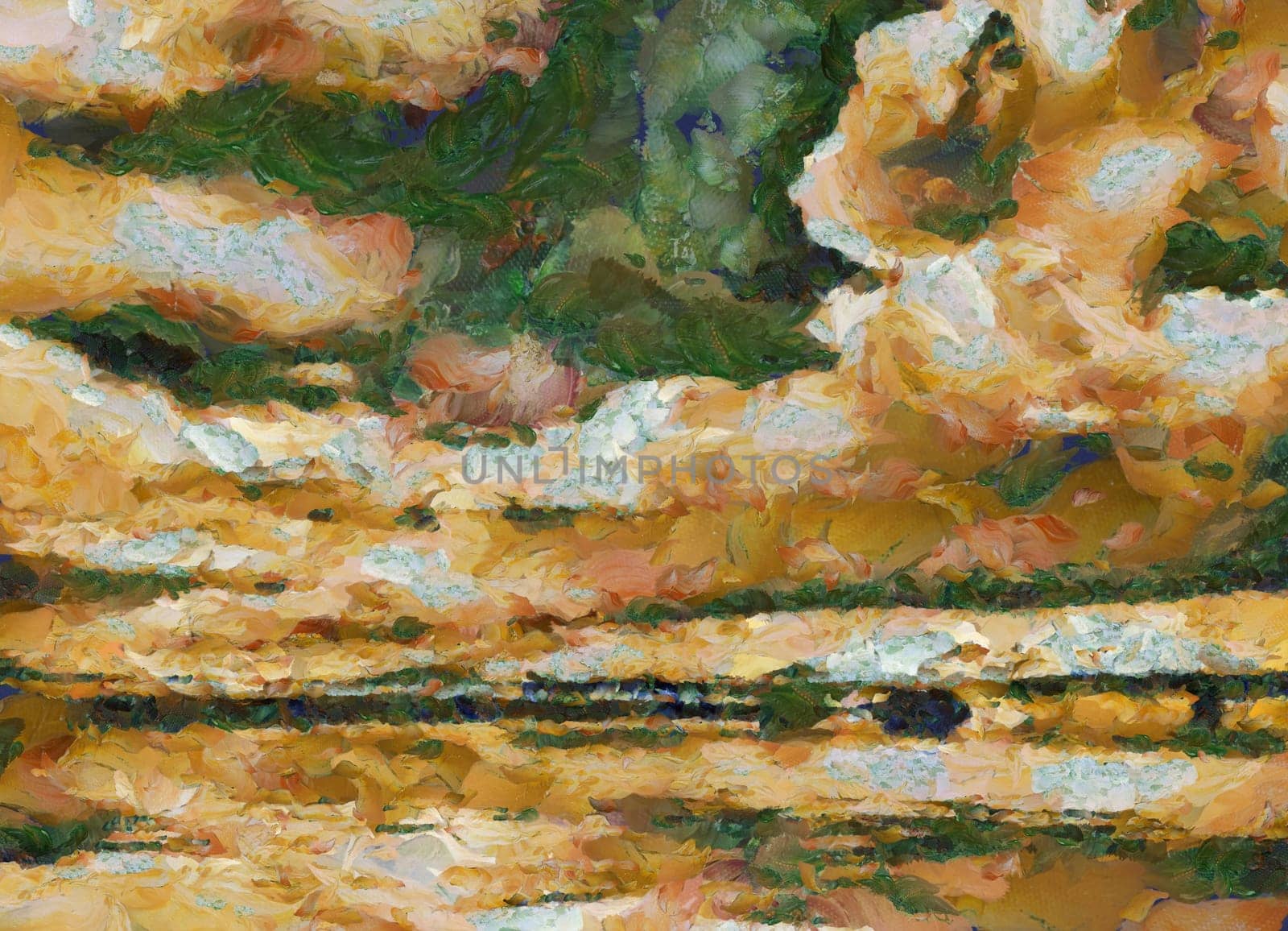 Abstract painted clouds. Brush strokes