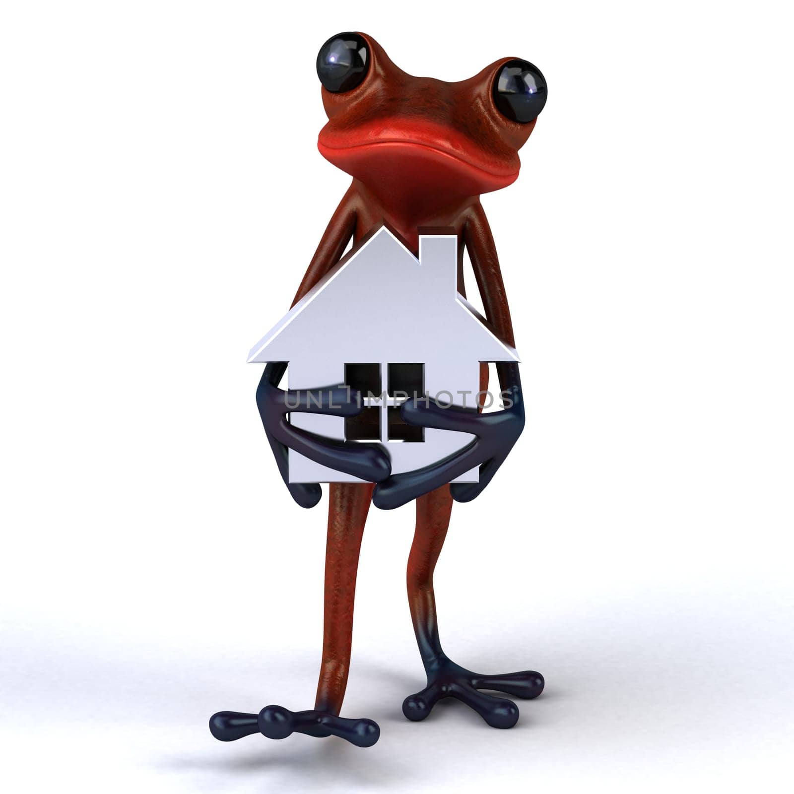 Fun frog- 3D Illustration