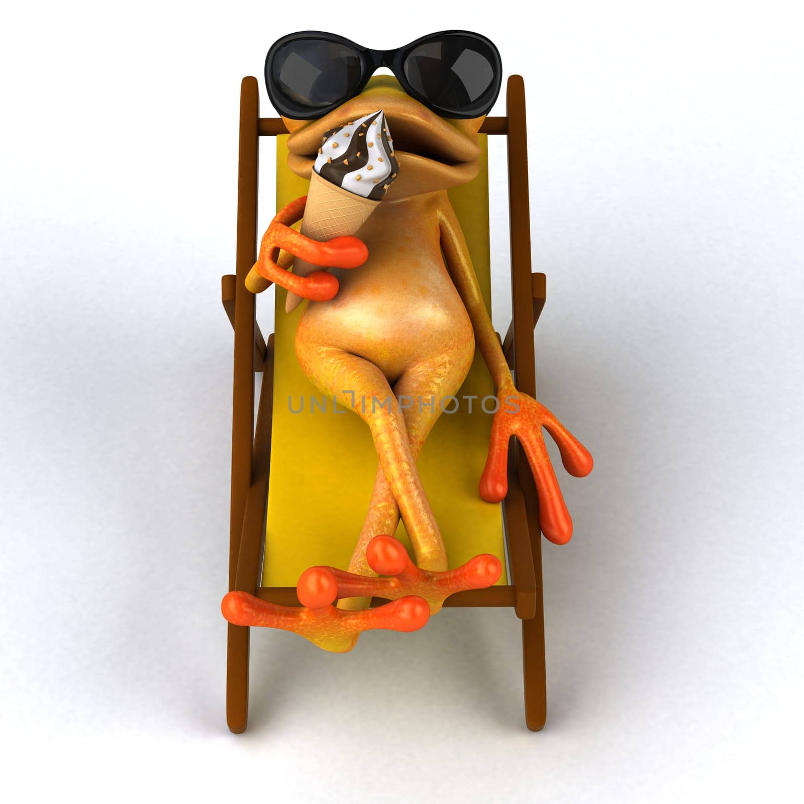 Fun frog- 3D Illustration