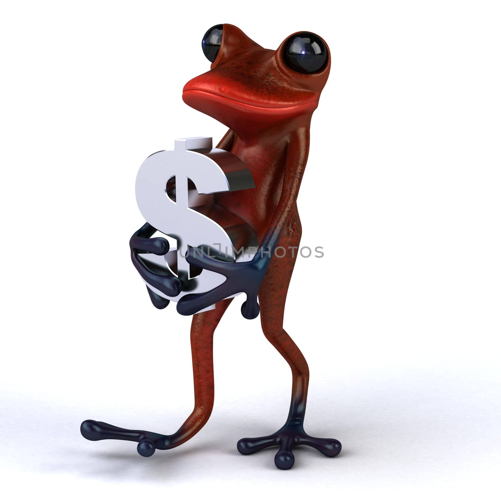 Fun frog- 3D Illustration
