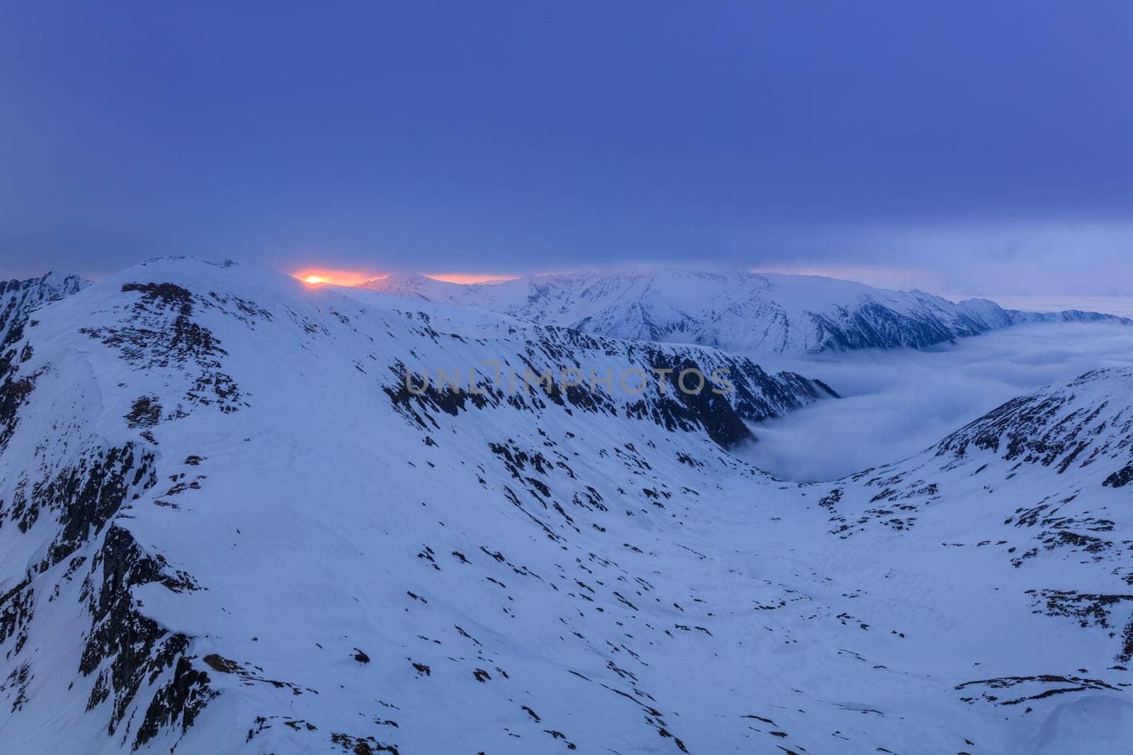 before sunrise in the Fagaras Mountains, Romania